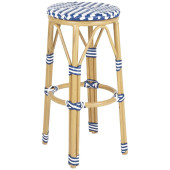 Bolero Parisian Style PE Rattan Bar Stools Blue (Pack of 2)