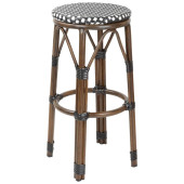 Bolero Parisian Style PE Rattan Bar Stools Black Dot Mix (Pack of 2)