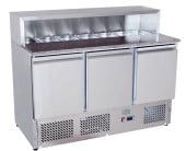 Graupel Saladette Fridge 3 Door 380 Litre Marble Top