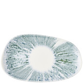 Churchill Inked Lyra Blue Opal Organic Oblong Platter 22 x 13cm (Pack of 6)