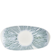 Churchill Inked Lyra Blue Opal Organic Oblong Platter 35 x 15cm (Pack of 12)