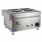 Commercial LPG Gas Wet Bain Marie 4x Gastronorm GN 1/4