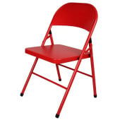 Bolero Folding Metal Chairs Red (Pack of 4)