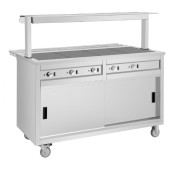 Buffalo Mobile Servery with Solid Heated Top 4x GN 1/1