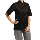 Danny Chef Jacket Unisex Black Short Sleeve
