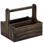 Medium Black Wooden Table Caddy (Pack of 2)