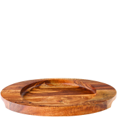 Acacia Wood Oval Serving Board With Indent 25 x 18.5cm (Pack of 6)