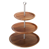 3 Tiered Acacia Sharing Platter 12, 9.75, 8.25"