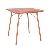 Bolero Terracotta Square Slatted Steel Table 700mm