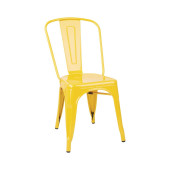 Bolero Bistro Steel Side Chairs Yellow (Pack of 4)