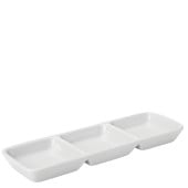 Titan White Triple Divided Dish 20 x 6.5cm/7.75 x 2.5" (Pack of 48)
