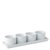 Titan White Gourmet 4 Round Bowls & Tray 9 x 2.75" (Pack of 6)