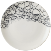 Churchill Studio Prints Kintsugi Accents Quartz Black Coupe Plate 26cm/10.25" - Overhead