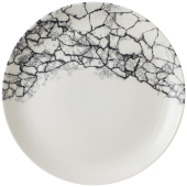 Churchill Studio Prints Kintsugi Accents Quartz Black Coupe Plate 28.5cm/11.25" - Overhead