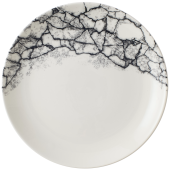 Churchill Studio Prints Kintsugi Accents Quartz Black Coupe Plate 22cm/8.67" - Overhead