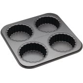MasterClass Non-Stick 4 Hole Tartlet Pan Loose Base 26 x 26cm/10" x 10"