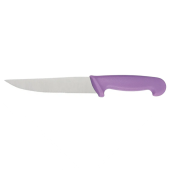 Purple Colour Coded Serrated Knife 9.5cm