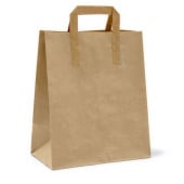 Kraft Brown SOS Takeaway Carrier Bags Large (Pack of 250)