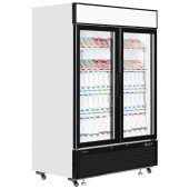 Tefcold LGC5000 White Upright Glass Double Door Fridge Merchandiser 1108 Litre