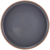 GenWare Kava Dark Grey Stoneware Raw Walled Plate 20cm/8" (Pack of 6)