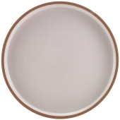 GenWare Kava White Stoneware Raw Walled Plate 18cm/7" (Pack of 6)