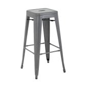 Bolero Bistro Steel High Stool Gun Metal Grey (Pack of 4)