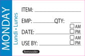 Buzz DY011 Stock Rotation Labels - Monday Box 500