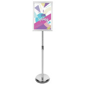 Freestanding Pedestal Snap Frame Post Menu Sign A3 Silver