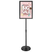 Freestanding Pedestal Snap Frame Post Menu Sign A4 Black