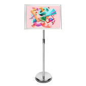 Freestanding Pedestal Snap Frame Post Menu Sign A4 Silver