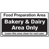 Catering Sign - Bakery & Dairy Area