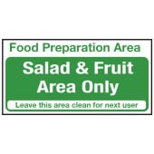 Catering Sign - Salad & Fruit Area
