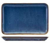 Terra Porcelain Aqua Blue Rectangular Platter 30 x 20cm (Pack of 3)