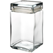 Glass Biscuit Jar with Airtight Seal 1.5 Litre Square