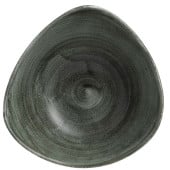 Stonecast Patina Burnished Green Lotus Bowl 7 Inch