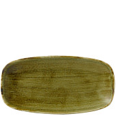 Churchill Stonecast Plume Olive Chefs Oblong Plate 11.75X6 Ich (Pack of 12)