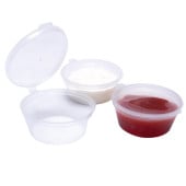 Plastic Sauce Pots with Hinged Lids 2oz (Pack of 1000)