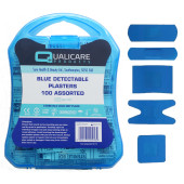 Blue Detectable Plaster 5 Assorted Types In Plastic Case (Pack of 100)