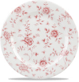 Vintage Prints Cranberry Rose Chintz Profile Plate 12"