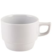 Genware RG Porcelain Stackable Cup 220ml/8oz (Pack of 6)