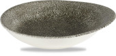 Studio Prints Raku Quartz Black Round Round Dish 16 x 14.5cm