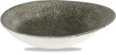 Studio Prints Raku Quartz Black Round Round Dish 18.5 x 16.8cm
