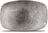 Studio Prints Raku Quartz Black Oblong Plate 23.7 x 15.7cm