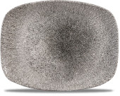 RKBQOBL31 Raku Quartz Black Chefs' Oblong Plate No. 7 26.1x20.2cm