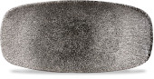 Studio Prints Raku Quartz Black Chefs' Oblong Plate No. 2 26.9x12.7cm