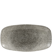 Churchill Studio Prints Raku Quartz Black Chefs Oblong Plate 15.3 x 29.8cm/6 x 11.69" (Pack of 12)