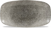 Studio Prints Raku Quartz Black Chefs' Oblong Plate 35.5x18.9cm