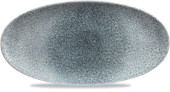 Studio Prints Raku Topaz Blue Oval Chefs Plate 13.75x6.75"
