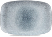 Studio Prints Raku Topaz Blue Oblong Platter 13.5x9.1"