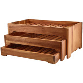 GenWare Acacia Wood 3 Tier Display Stand GN 1/1